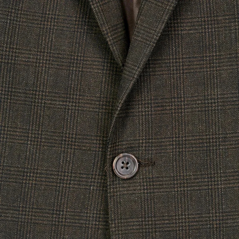 Banana Republic Vintage Men's 44R Brown Plaid Blazer Wool/Cotton Sport Coat